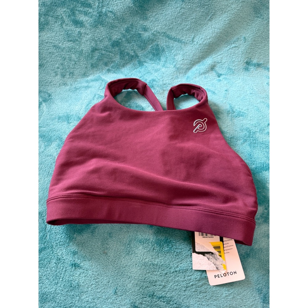 Peloton Cadent Mid Neck V Strap Bra 334 Plum Burgundy WR00928-253008-S Womens S